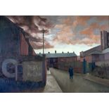 •ROGER HAMPSON (1925-1996) OIL PAINTING ON BOARD St. Luke Street, Bolton' Signed lower right and