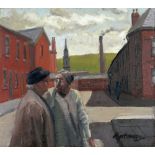 •ROGER HAMPSON (1925-1996) OIL PAINTING ON BOARD 'Gladstone Mill, Bolton' Signed; titled and