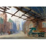 WILFRED RENE WOOD (1888-1976) PENCIL AND WATERCOLOUR DRAWING  'Whitworth Street West, Manchester'