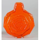 GEOFFREY BAXTER FOR WHITEFRIARS, ORANGE GLASS BANJO VASE, 12 ½" (31.5cm) high, numbered 9681
