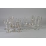 COLLECTION OF MID EIGHTEENTH CENTURY AND LATER DRINKING GLASSES, including a  GOBLET, with hops
