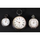 THE FARRINGDON, VICTORIAN SILVER CASED OPEN FACE, key wind movement, porcelain roman dial with