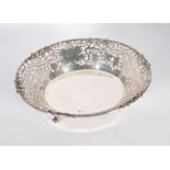 SILVER CUT CARD PIERCED FRUIT DISH, by Cooper Brothers & Sons Ltd., with fruiting decoration, raised