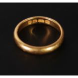 22CT GOLD WEDDING RING, L ½, London 1956, 4.6g