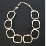 GEORG JENSEN SILVER NECKLACE, by IBE DALHQUIST, 192H, formed of eight large open links, with chain
