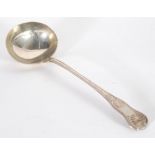 WILLIAM IV SILVER KINGS PATTERN LADLE, London 1832, makers William Collins, 7.5oz