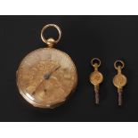 WILLIAM ROBINSON, COVENTRY, No 1842, VICTORIAN 14CT GOLD OPEN FACED POCKET WATCH with key wind