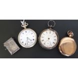 FATTORINI & SONS BRADFORD SILVER CASED OPEN FACED POCKET WATCH, key wind movement, roman dial with