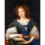 BRITISH SCHOOL (19th CENTURY) AFTER PETER LELY OIL PAINTING ON A RELINED CANVAS Half-length portrait