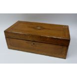 VICTORIAN WALNUT TUNBRIDGE INLAID WRITING BOX with fitted interior