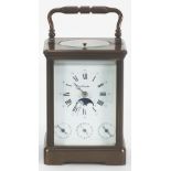 'ANGELUS' MODERN REPEATING AND ALARM CARRIAGE CLOCK, with calendar and rolling moonphase, the