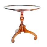 GEORGIAN MAHOGANY TRIPOD LOW OCCASIONAL TABLE,  the moulded circular slightly dished top above a