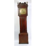 LATE EIGHTEENTH CENTURY OAK LONGCASE CLOCK with moon phase brass dial, signed Thomas Lister,