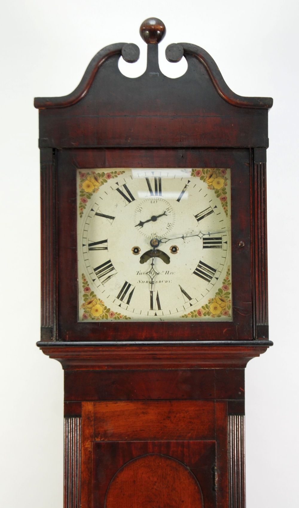 EARLY NINETEENTH CENTURY OAK AND MAHOGANY LONGCASE CLOCK, signed Thomas William Hay, Shrewsbury,