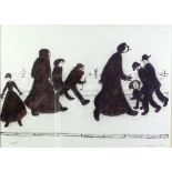 •L.S. LOWRY (1887-1976) ARTIST MONOCHROME PRINT 'On a Promenade' an edition of 750numbered 434/750