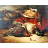 WILLIAM DUFFIELD (1816 - 1863) OIL PAINTING ON CANVAS Three dead game birds, a grouse and mallard