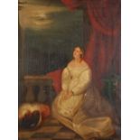 UNATTRIBUTED (British School, 19th Century) OIL PAINTING ON CANVAS Lady seated gazing longingly