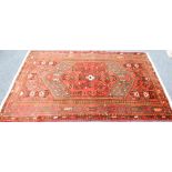 MODERN TURKOMAN RUG, with double ended Mihrab design and stylised all-over floral pattern on a