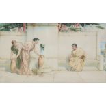 WILLIAM MAGRATH (1838-1918)  WATERCOLOUR Grecian figures at a water fountain  signed and dated