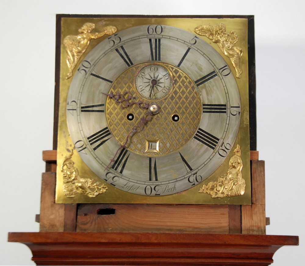 LATE EIGHTEENTH CENTURY MAHOGANY LONGCASE CLOCK, signed Lassel Park, the 13" brass dial with - Image 3 of 6