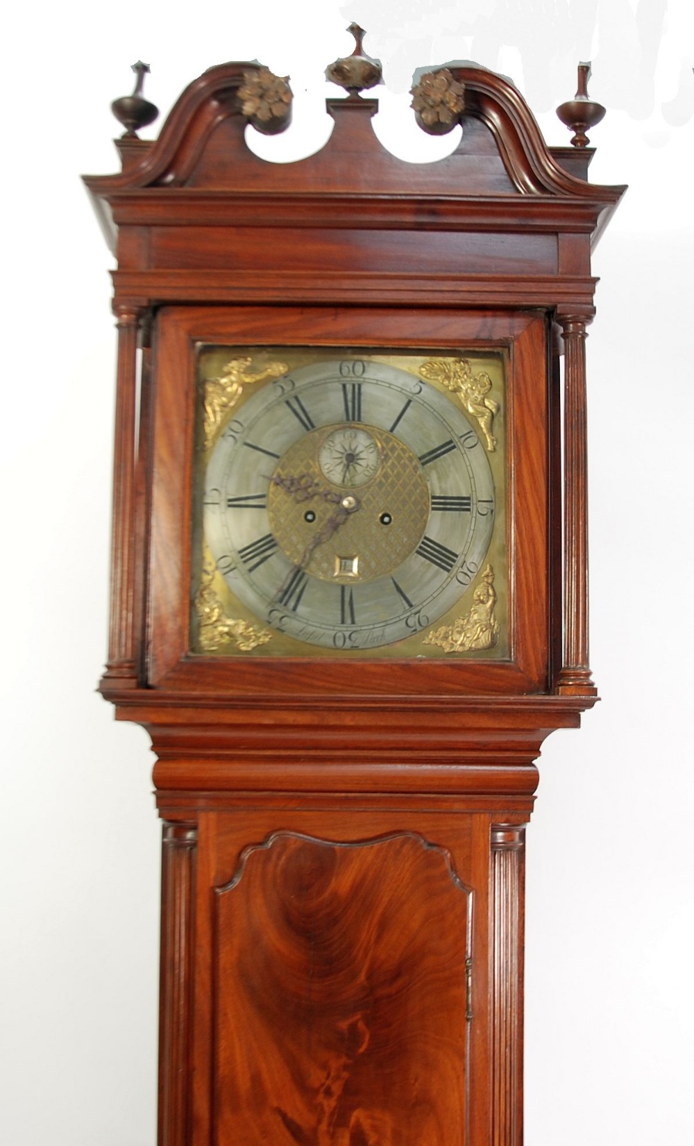 LATE EIGHTEENTH CENTURY MAHOGANY LONGCASE CLOCK, signed Lassel Park, the 13" brass dial with - Image 2 of 6