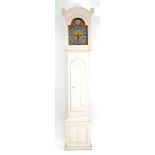 PROBABLY EIGHTEENTH CENTURY WHITE PAINTED CONTINENTAL LONGCASE CLOCK, signed Gil Minde, the 11 1/