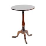 GEORGE III OAK TRIPOD OCCASIONAL TABLE with circular top on baluster column, 20" (51cm) diameter