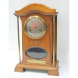 EARLY TWENTIETH CENTURY JUNGHANS OAK CASED PRESENTATION MANTEL CLOCK, in the Arts and Crafts