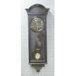 SPREAT, MANCHESTER, TWENTIETH CENTURY EBONISED VIENNA STYLE WALL CLOCK, the 8 1/2" Roman dial