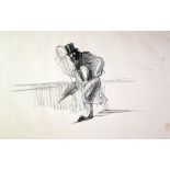 JEAN LOUIS FORAIN  LITHOGRAPH OF A CHARCOAL DRAWING  'Homme d' Affaires'  Attributed and titled to