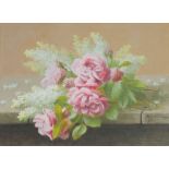 BASIL M DA LONGPIN FILS WATERCOLOUR DRAWING Spray of roses Signed 10" x 14" (25.4cm x 35.6cm)