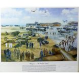 EDMUND MILLER ARTIST SIGNED COLOUR PRINT 'Ringway - The Pioneer Years' Airport scene with military