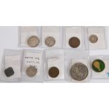 EGYPTIAN EARLY TWENTIETH CENTURY TWENTY PIASTRES SILVER COIN, 1916 (VF) AND EIGHT OTHER WORLD COINS,