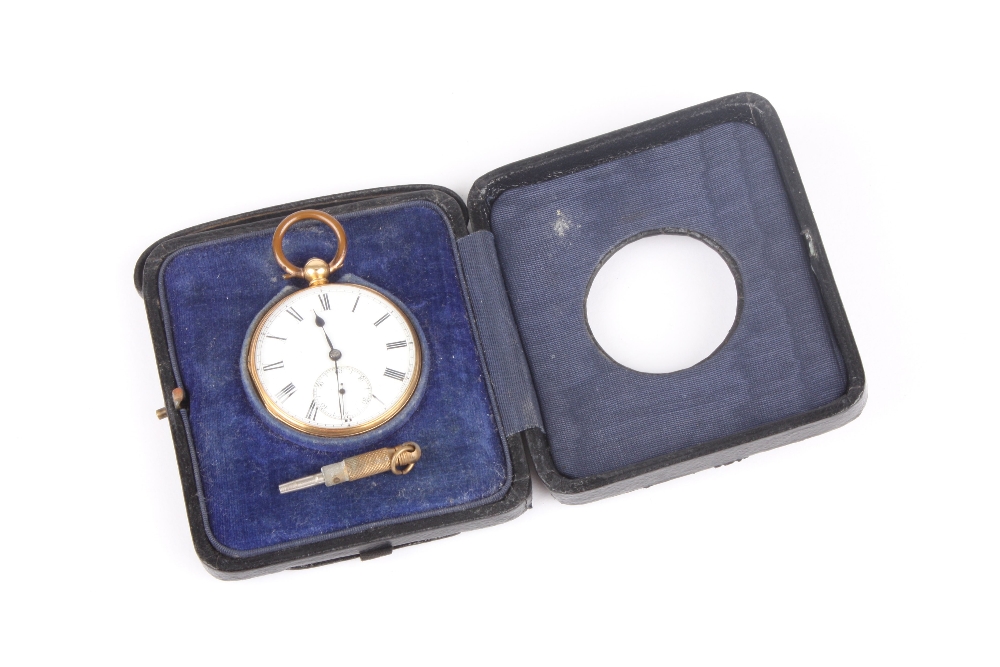 A Victorian 18ct gold open face pocket watch, hallmarked London 1864, by Ollivant Botsford, with - Image 2 of 3