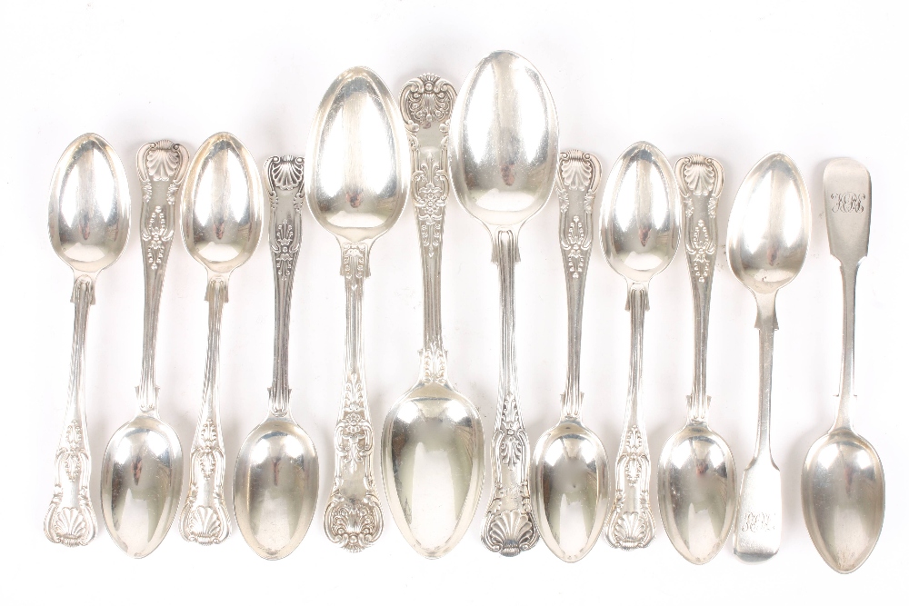 A collection of twelve Victorian and later assorted spoons, including teaspoons and dessert