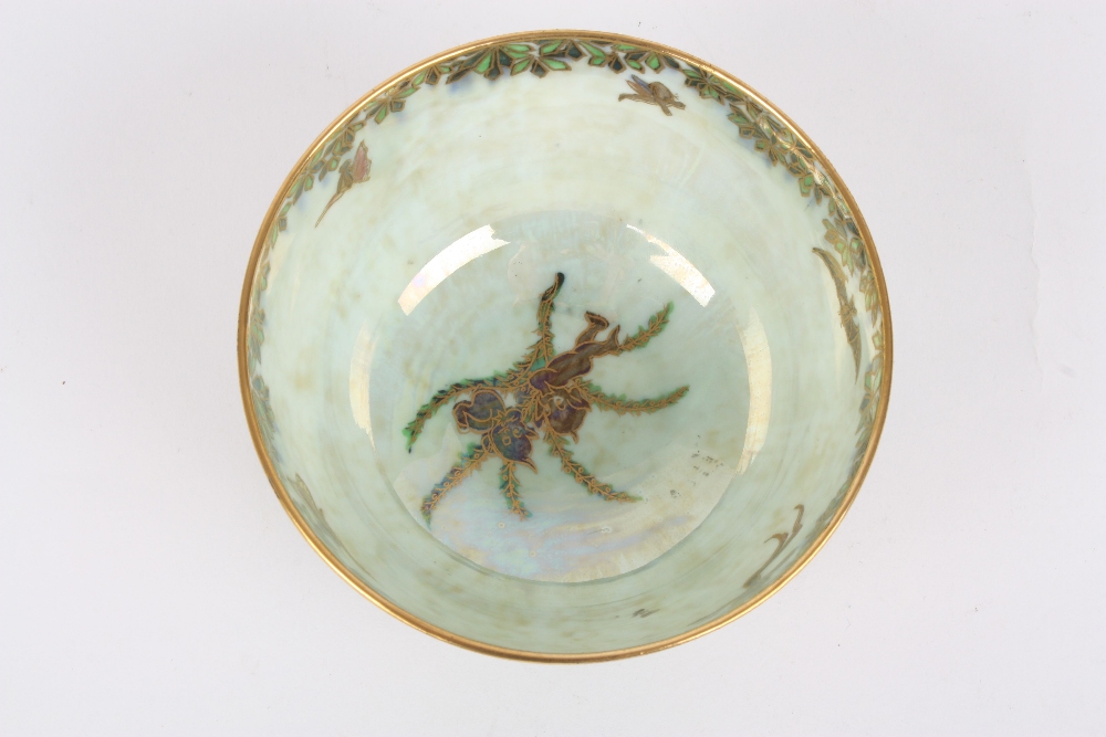 A Wedgwood Fairyland lustre bowl by Daisy Makeig Jones, circa 1920, pattern number Z4968, the body - Image 3 of 4