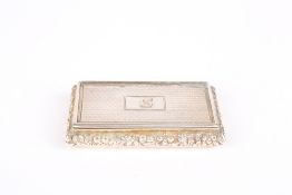 A Nathaniel Mills silver snuff box, hallmarked Birmingham 1837, the lid with engine turned