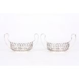 A pair of silver Mappin and Webb bon-bon dishes, hallmarked Sheffield, 1910, of open basket form,