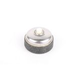 A 1930s ceramic, shagreen and chrome plated bell push, 5cm diameter . In fair condition