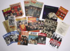 A large collection of Beatles memorabilia, including: magazines, Beatles monthly book, magazines,