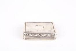 A William IV silver snuff box, hallmarked Birmingham 1835, with makers initials ES probably for