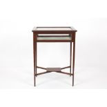An Edwardian mahogany inlaid bijouterie table, with satinwood crossbanding and line inlay and