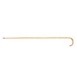 A 9ct gold tipped walking cane, the bamboo shaft with 9ct gold tip to the handle and collar,