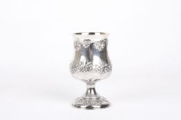 A Victorian silver-gilt goblet, hallmarked London 1854, with initials for Robert Henell, with