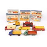 A collection of seven Dinky toy vehicles, including: 571 Coles Mobile Crane; 561 Blaw Knox