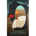 A 1980s Orient Express poster, Fix Masseay 82, printed in several colours depicting the front of the