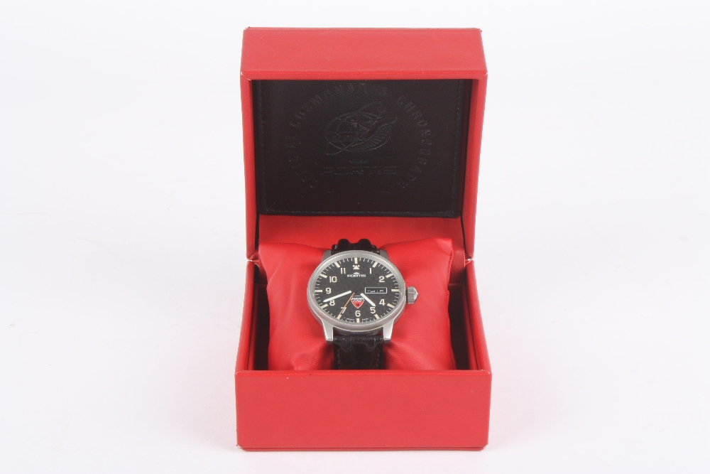 A Fortis Limited Edition Ducati Carbon automatic wrist watch, with carbon dial and cream numerals, - Image 2 of 3