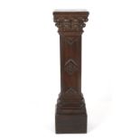 A 19th century carved walnut Corinthian pilaster, with carved acanthus leaves to the capital and