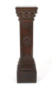 A 19th century carved walnut Corinthian pilaster, with carved acanthus leaves to the capital and