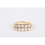An 18ct gold and split pearl ring
with ten split pearls and rose diamond pointsDimensions: Size 'J'